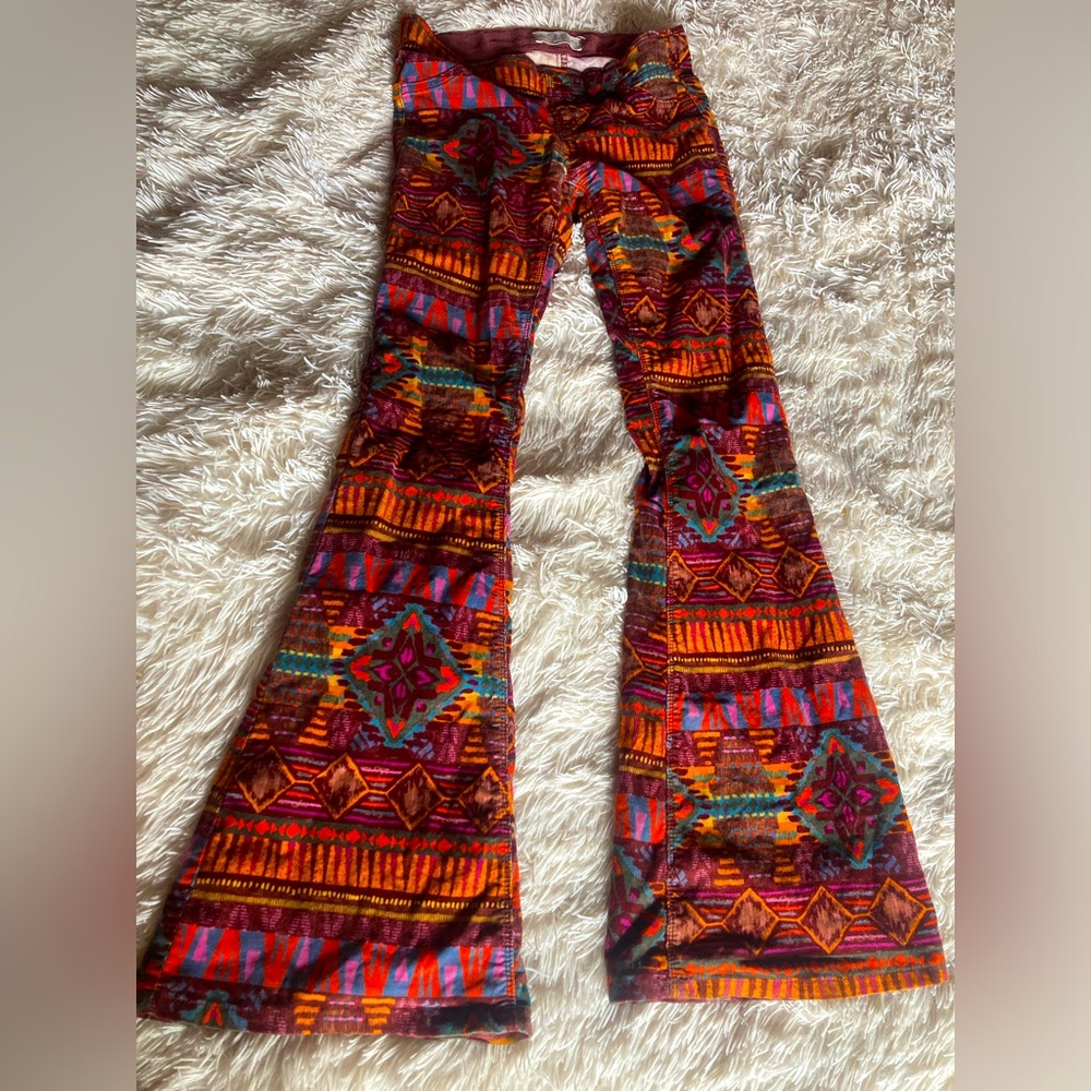 Free people corduroy pants funky western